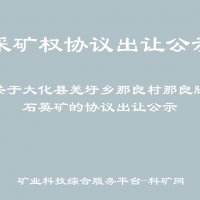 關于大化縣羌圩鄉(xiāng)那良村那良脈石英礦的協(xié)議出讓公示