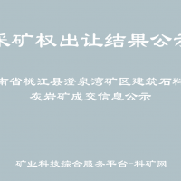湖南省桃江縣澄泉灣礦區(qū)建筑石料用灰?guī)r礦成交信息公示