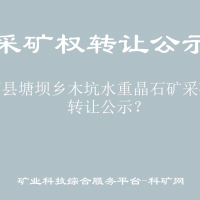 沿河縣塘壩鄉(xiāng)木坑水重晶石礦采礦權(quán)轉(zhuǎn)讓公示？
