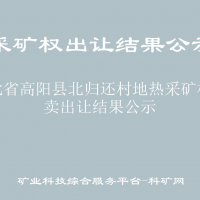 河北省高陽縣北歸還村地?zé)岵傻V權(quán)拍賣出讓結(jié)果公示