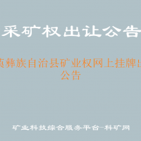 寧蒗彝族自治縣礦業(yè)權(quán)網(wǎng)上掛牌出讓公告