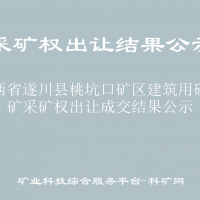 江西省遂川縣桃坑口礦區(qū)建筑用砂巖礦采礦權(quán)出讓成交結(jié)果公示
