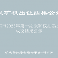 來(lái)賓市2023年第一期采礦權(quán)拍賣出讓成交結(jié)果公示