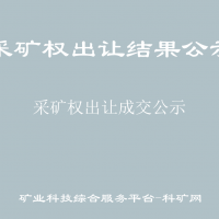 采礦權(quán)出讓成交公示